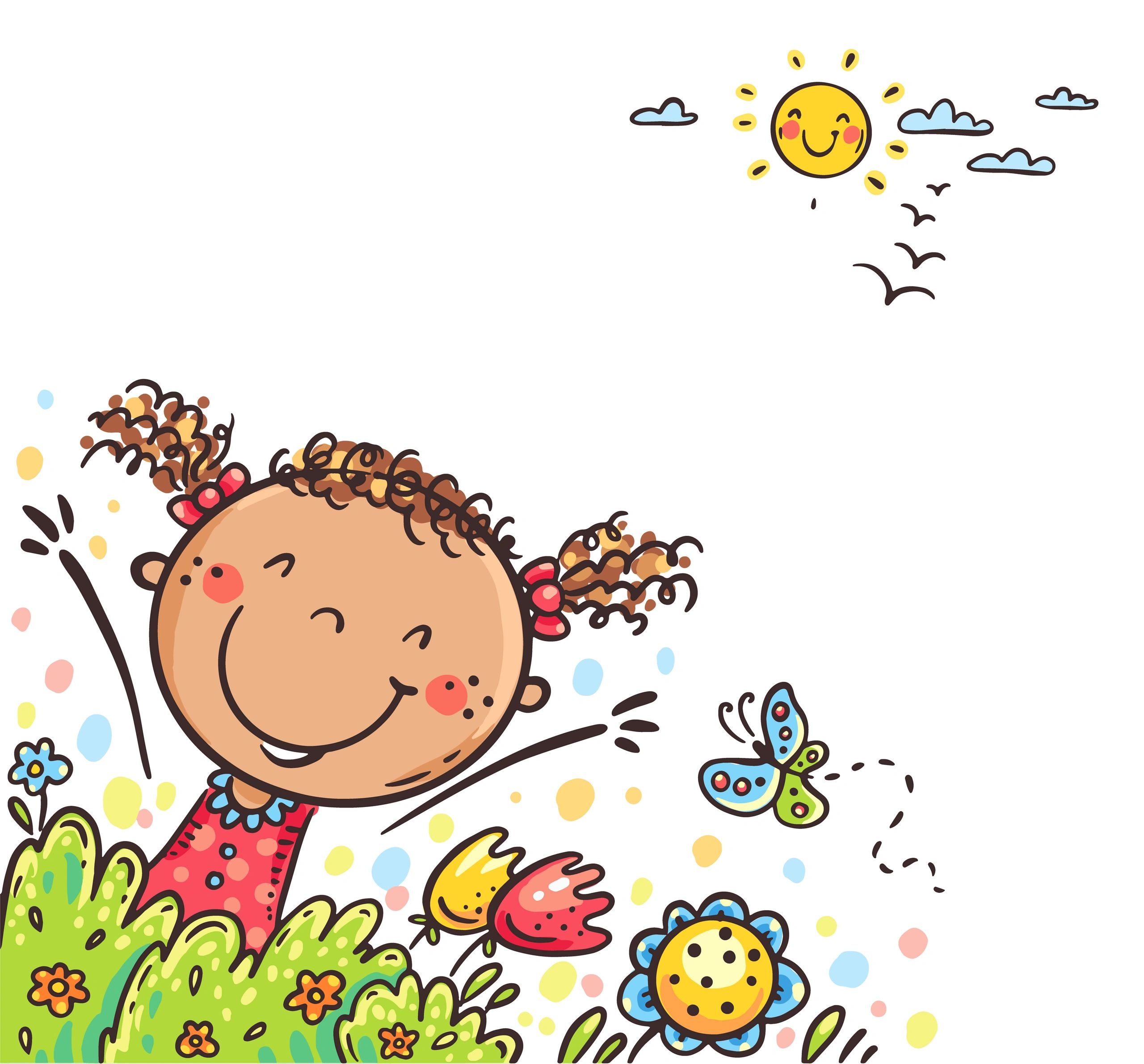 Ilustración infantil colorida para la zona de actividades