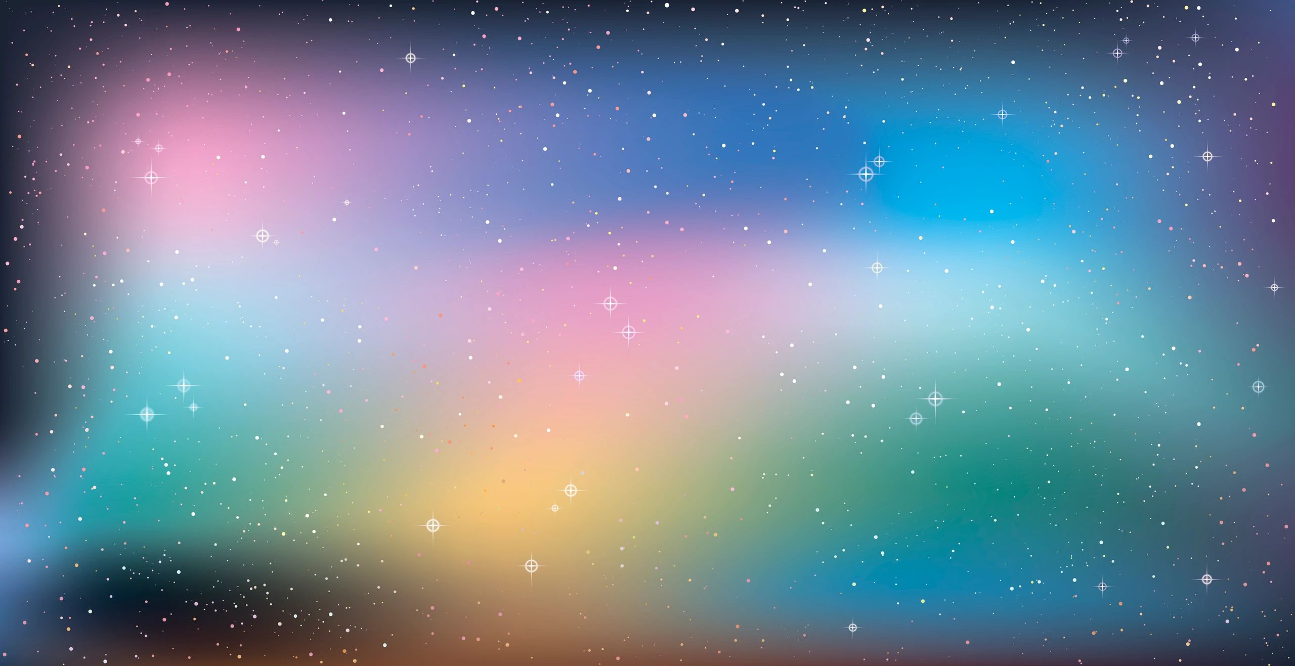 Fondo espacial con estrellas, ilustración vectorial