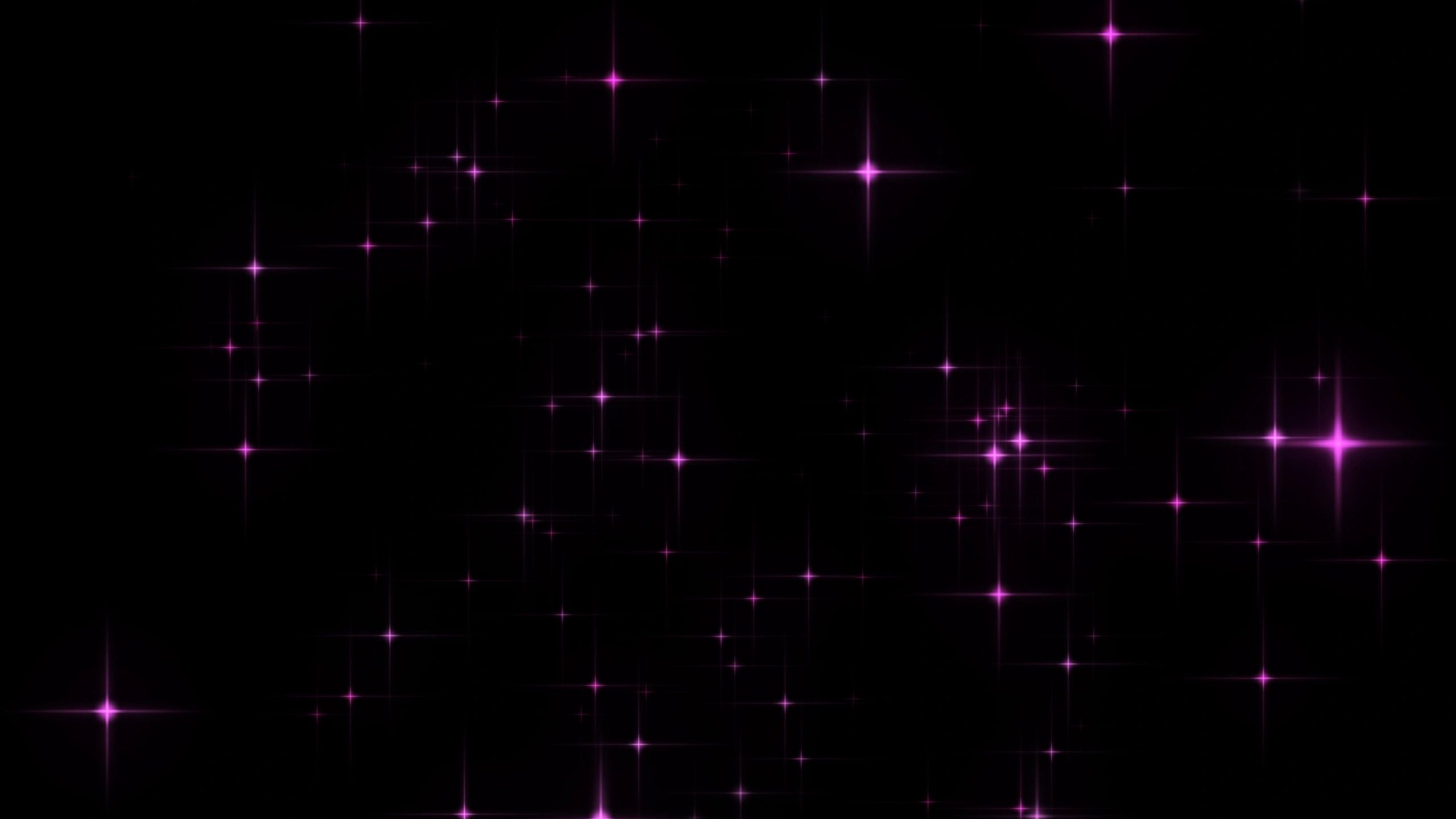 Shining Pink Stars on Black Background